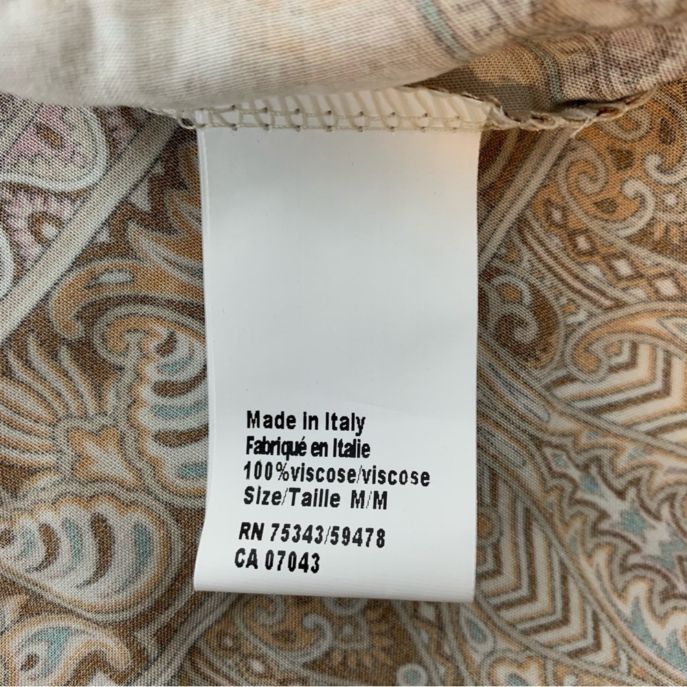 Rosemarine Maxi Tiered Skirt Paisley Italy Size Medium Brown Beige Boho Romantic - Picture 9 of 11